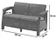 Диван пластиковий садовий Keter Corfu II Love seat графіт - мініатюра 3