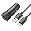 Адаптер авто - зарядный комплект HOCO Type-C Cable Level single port car charger Z49A 1USB 18W черный - миниатюра 1