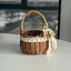 Пасхальная корзина 15х15х19см hand-made MIS LT натуральная с бежевым декором и мишкой - миниатюра 2