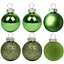 Набір новорічних куль Yes! Fun пластик 8 см 6 шт. світло-зелений (975123) - мініатюра 1