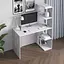 Комп’ютерний стіл Vays M-17 Бетон-Білий, письмовий з боковим стелажем зправа, ЛДСП, 120×60×148 см - для дому, навчання, офісу - мініатюра 1
