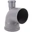 Колено канализационное с отводом TA Sewage 50х110х110, 90° (назад) TR110012 - миниатюра 1
