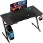 Геймерский компьютерный стол GT Racer T-1213, 120x60x73 Black (T-1213 (120x60x73) Black) - миниатюра 2