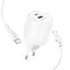 МЗП Borofone BA93A Lustrous PD20W+QC3.0 (1USB-A/1C) + кабель Type-C to Type-C White - мініатюра 3