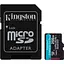 Карта пам'яті Kingston microSD 256GB C10 UHS-I U3 A2 V30 R200/W160MB/s + SD - мініатюра 1