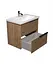 Тумба Мойдодир Cubic 70-A з умивальником ID-70 дуб обпалений - мініатюра 3