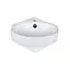 Умивальник Qtap Leo N підвісний угловая овальний 380x360x130 мм White + донний клапан PU02O, Білий - мініатюра 3