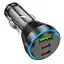Зарядное устройство для авто Hoco NZ12D Lucky car charger 3 порта 2*Type-C + 1*USB 60 W черно прозрачный - миниатюра 1