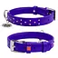Ошейник для собак кожаный Waudog Glamour с QR-паспортом с клеевыми стразами Ш 20 мм Д 30-39 см фиолетовый - миниатюра 1
