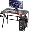 Геймерский компьютерный стол GT Racer T-1218 (120x60x73) Black - миниатюра 4