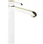 Смеситель для умывальника Rea Melia white gold высокий REA-B2709 Белый - миниатюра 1