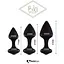 Набір силіконових анальних корків FeelzToys Bibi Butt Plug Set 3 шт. Black - мініатюра 2