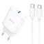 МЗП Hoco C104A PD20W (1USB-C) + кабель Type-C to Type-C White - мініатюра 1