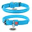 Ошейник для собак кожаный Waudog Glamour с QR-паспортом круглый Д 8 мм Д 25-33 см голубой - миниатюра 1