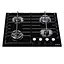 Варочная поверхность газовая Borgio 6192-17 FFD black Glass - миниатюра 2