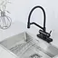 Змішувач для кухні з водоспадом гнучкий вилив чорний матовий Gappo G4098-6 Чорний матовий - мініатюра 3