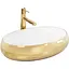 Умивальник Rea Melania white/gold накладний REA-U1050, Золотий - мініатюра 1