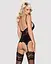 Сатиновый кружевной корсет Obsessive Obsessive 810-COR-1 babydoll & thong S/M - миниатюра 2