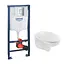 Комплект 4 в 1: Инсталляция Grohe Rapid SL 3 в 1 38772001 + Унитаз безободочный Kroner Oker WHI533536 RIMLESS с сиденьем Slim Duroplast / Soft-close / Quick relase KO533536WHIR (3877300 - миниатюра 1