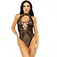 Leg Avenue Net and lace halter Bodysuit OS Black - мініатюра 3
