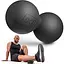 Силиконовый массажный двойной мяч Hop-Sport HS-S063DMB 63 мм черный - миниатюра 4