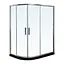 Душевая кабина угловая RJ 110x80 раздвижная прозрачное стекло 8 мм с покрытием Nano с ПВХ-подиумом и полочкой хром K9177-FBM-1006 right, Правая, прозрачная, хром - миниатюра 1