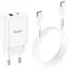Блок - Адаптер сетевой HOCO Type-C to Type-C Cable Founder charger set N28 набор белый - миниатюра 1