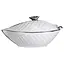 Супница 1.5 (л) фарфоровая кастрюля бульонница 32×21×16 (см) с крышкой для дома и ресторана Белый с серебром Yiwu XL-4054AS - миниатюра 5