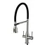 Смеситель для кухни на две воды Gappo G4399-75 гибкий излив нержавеющая сталь сатин/черный Нержавеющая сталь - миниатюра 1