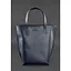 Шкіряна жіноча сумка шоппер D.D. темно синя - мініатюра 1