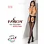 Эротические колготки-бодистокинг Passion S018 black имитация чулок с вертикальными полосками и пояс S/M/L - миниатюра 7