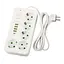 Мережевий фільтр-подовжувач 5 розеток 4хUSB-A 1хUSB-C 5м білий кнопка відключення подовжувач електричний живлення зарядка Yiwu HP-5-51 - мініатюра 1
