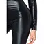 Комбінезон Leg Avenue Wetlook Catsuit S з екошкіри з мокрим ефектом Black блискавка спереду - мініатюра 3