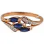 Золотое кольцо с бриллиантами и сапфиром. RS70016K 18,5 - миниатюра 1