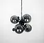 Підвісна люстра у чорному каркасі з графітовими плафонами Line.F 0666/6 BK+GR - мініатюра 1
