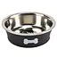 Миска для собак Agility з принтом кісточки металева чорна 14 см 450 мл - мініатюра 1