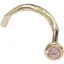 Золотая серьга-пирсинг в нос Dear с фианитом.1024.1 Розовый (светлый) - миниатюра 1