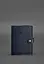 Кожаная обложка-портмоне для военного билета 15.0 темно-синяя - миниатюра 2