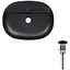 Комплект Qtap Scorpio: Раковина накладная овальная 500x380x120 мм Matt Black + Донный клапан PU03 (QT142202MBMBN47312) - миниатюра 1