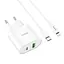 Блок и кабель Lightning Hoco C95A Lineal PD 20W + QC3.0 (евро вилка) - миниатюра 1
