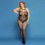 Сітчастий бодістокінг JSY Відверта Мадлен Plus Size, Black, імітація боді, мереживо, доступ - мініатюра 4