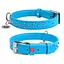 Нашийник для собак шкіряний Waudog Glamour з QR-паспортом з клейовими стразами Ш 25 мм Д 38-49 см блакитний - мініатюра 1