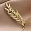 Брошка Колосок пшениці з камінням для особливого образу декоративна жіноча прикраса на одяг Золотистий - мініатюра 3
