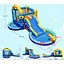 Надувная водная горка Costway Planet с двумя бассейнами и насосом - миниатюра 2