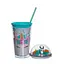 Пластикова склянка з трубочкою та кришкою 400 мл багаторазова пластикова склянка Бірюзовий Yiwu HP-18-1TU - мініатюра 3