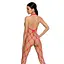 Бодистокинг в очень крупную сетку Passion BS091 red с доступом One size - миниатюра 2