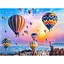 Алмазна мозаїка 40*50 см зі стразами на підрамнику повна викладка Зачаровані небом Повітряні кулі - мініатюра 1