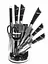 Набор ножей для кухни с подставкой Rainberg RB-8804 кухонные ножи и подставки черный - миниатюра 1