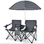 Комплект раскладных стульев Costway Parma с зонтиком серый - миниатюра 5