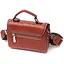 Сумка з натуральної шкіри з цікавою клямкою Vintage 22417 коричнева - мініатюра 2